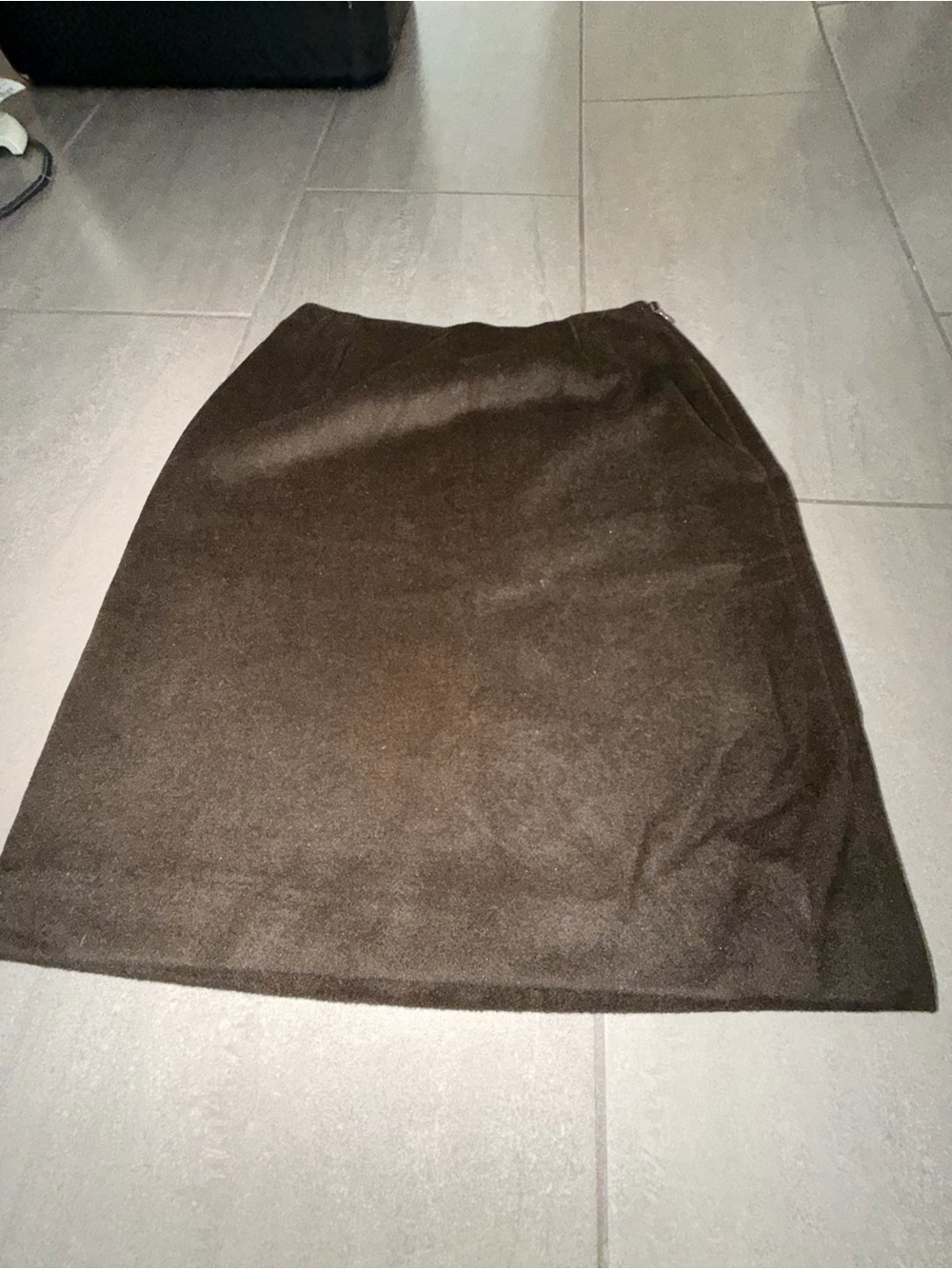 Dolce & Gabbana Dark Brown Wool Pencil Skirt